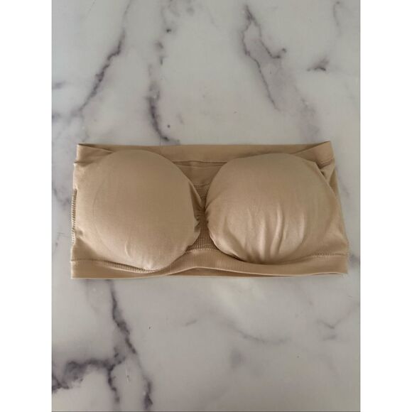 Saint Eve M/L tan bandeau padded excellent condition pullover strapless bra - Picture 2 of 5